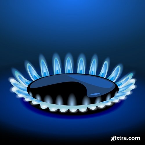 gas burner flame fire vector image 25 EPS