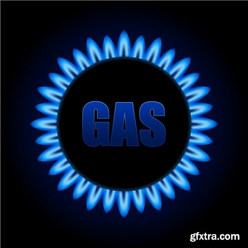 gas burner flame fire vector image 25 EPS