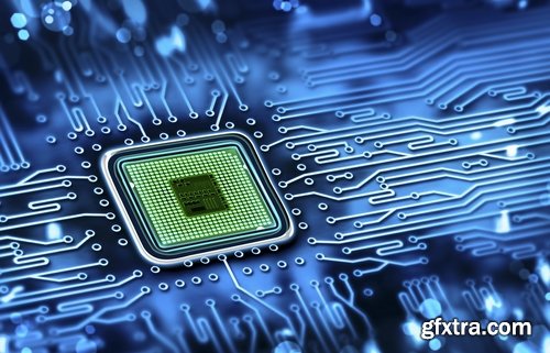 microchip microprocessor circuit capacitor electronic board 25 HQ Jpeg