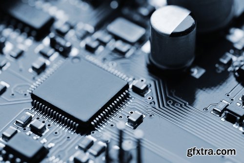 microchip microprocessor circuit capacitor electronic board 25 HQ Jpeg