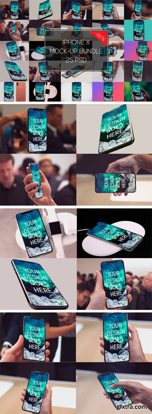 CM - 25 PSD iPhone X Mock-up Bundle 1848274