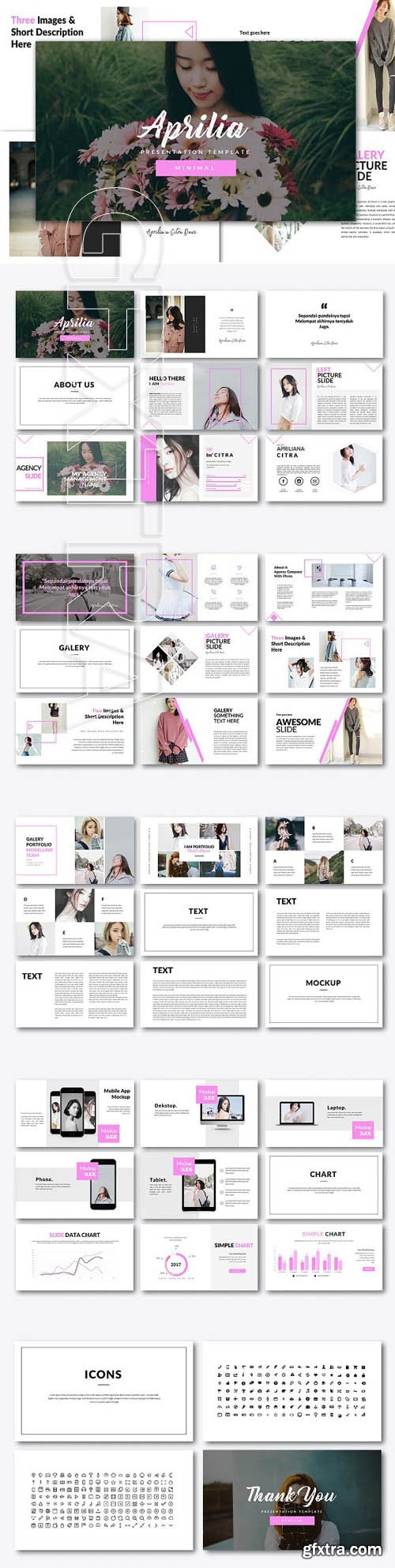 CreativeMarket - Aprilia Minimal Powerpoint Template 1864304