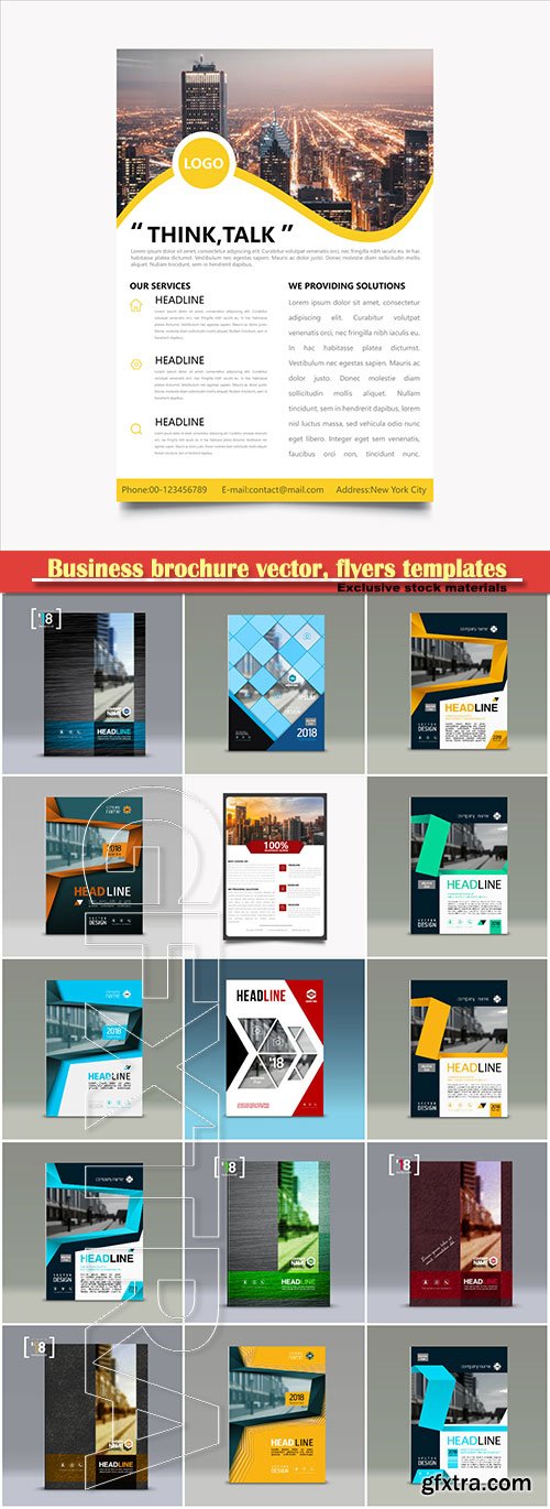 Business brochure vector, flyers templates # 44