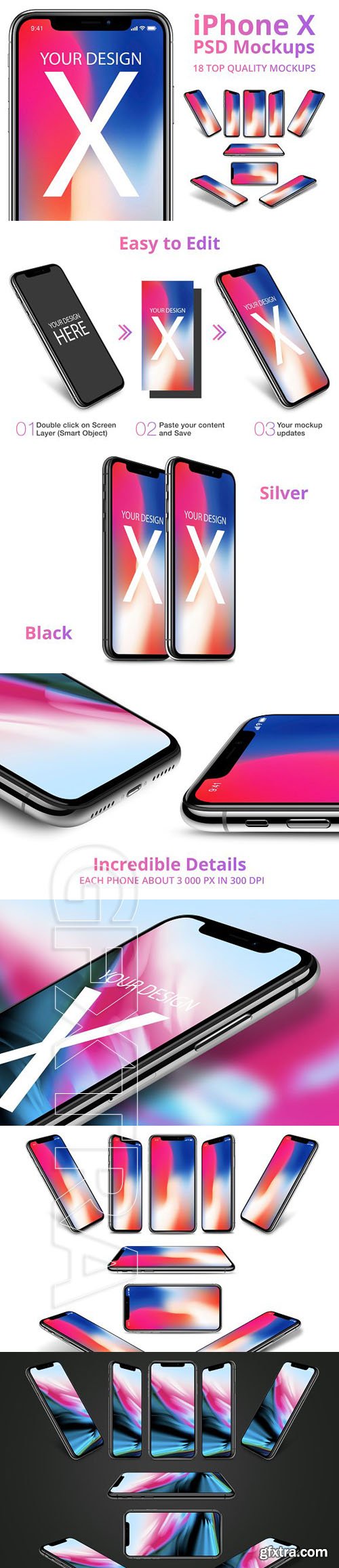 CreativeMarket - iPhone X Mockups 1862794