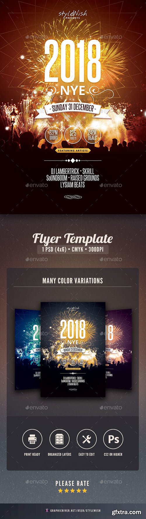 Graphicriver - 2018 NYE Party Flyer 9817946