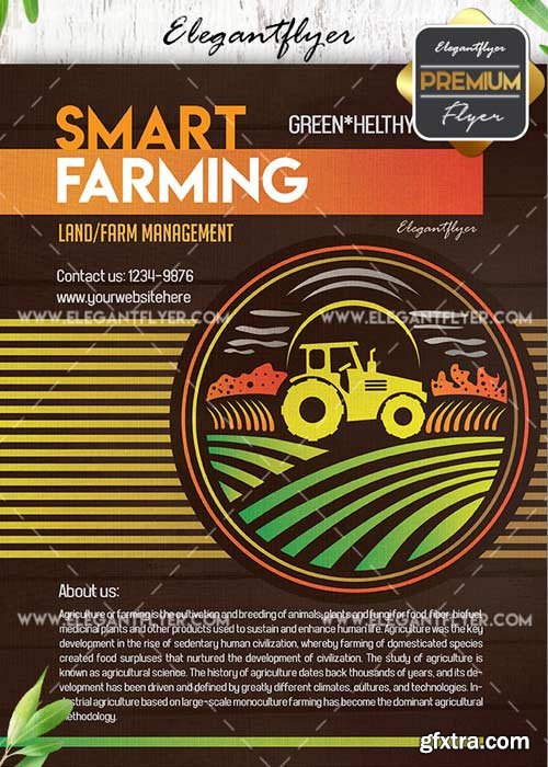 Smart Farming V5 Flyer PSD Template + Facebook Cover