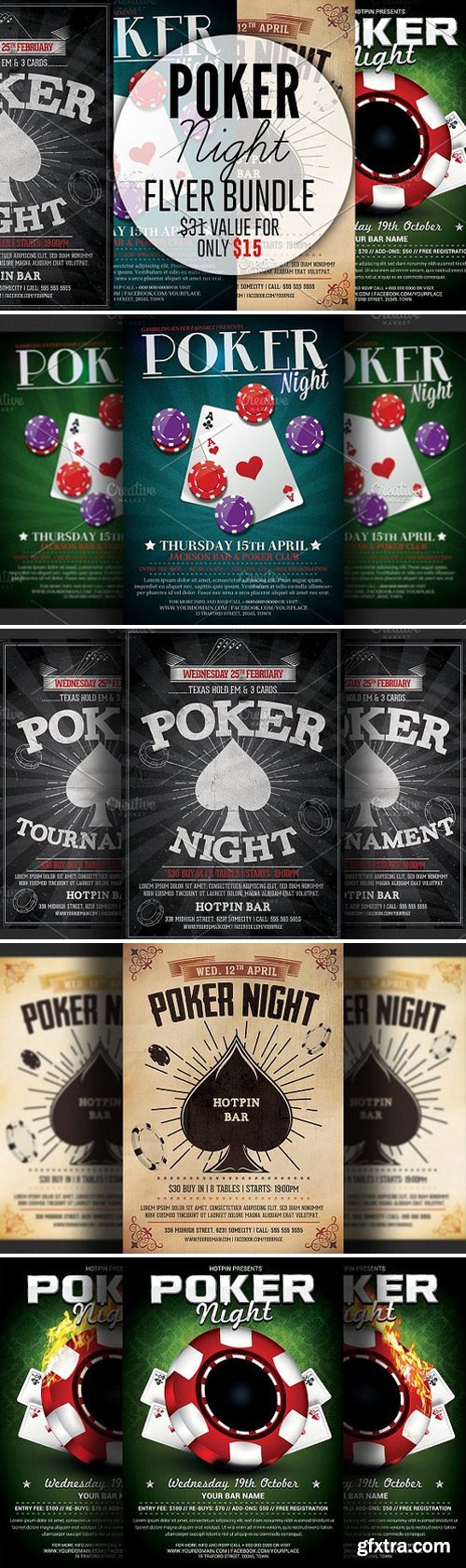 CM - Poker Night Flyer Template Bundle 1793751