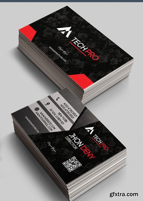 Tech Pro V1 Premium Business Card Templates PSD