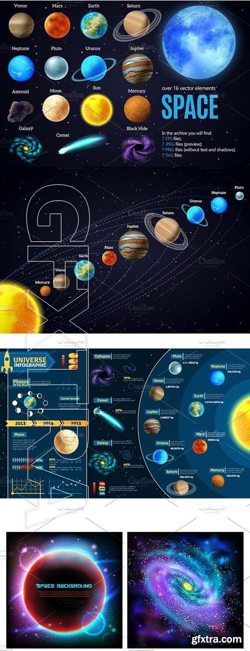 CreativeMarket - Outer Space and Planets Set 1877987