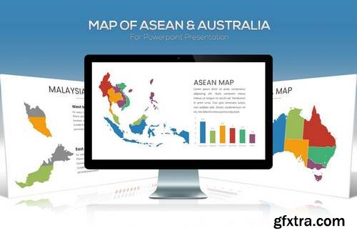 ASEAN & Australia Maps For Powerpoint