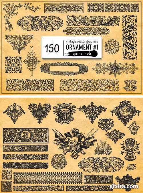 CM - 150 Vintage Vector Ornament Vol. 1 1818506