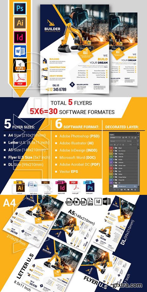 CreativeMarket - Construction Flyer Template Vol-01 1879953