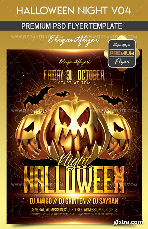 Halloween Night V04 – Flyer PSD Template + Facebook Cover