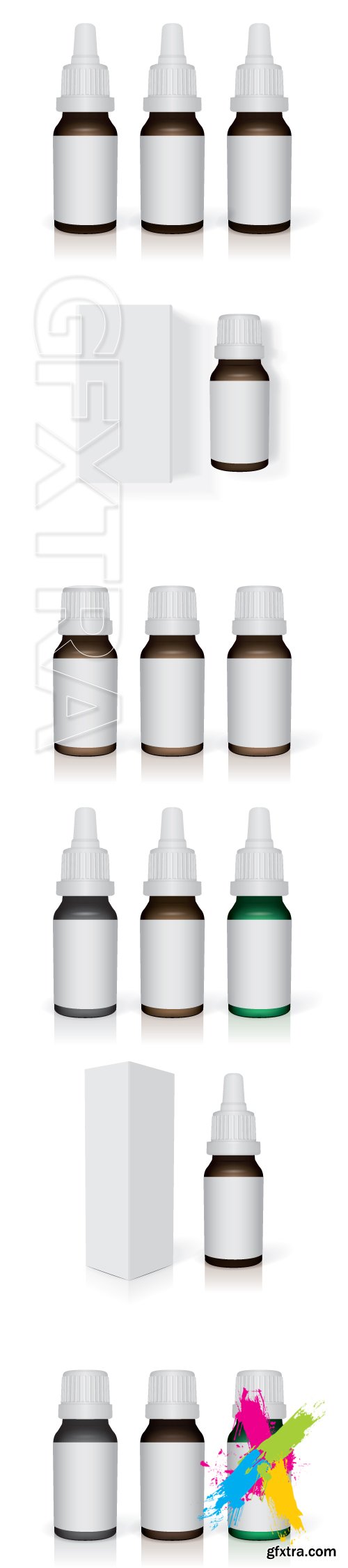 Glass bottle with drops Mock up