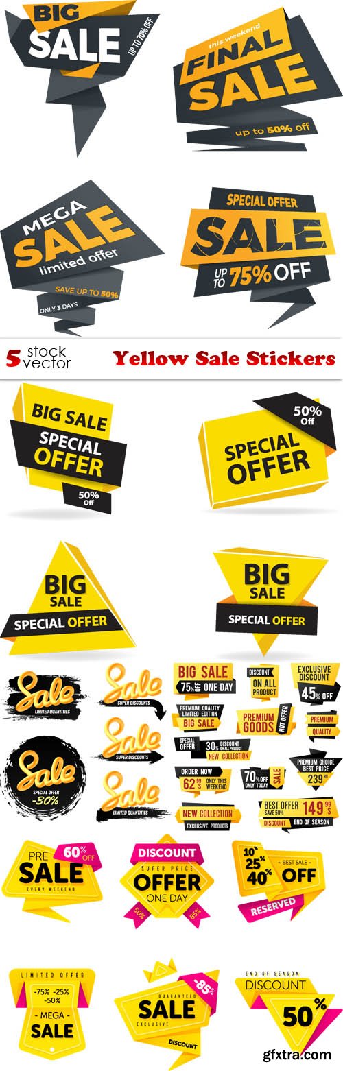 Vectors - Yellow Sale Stickers