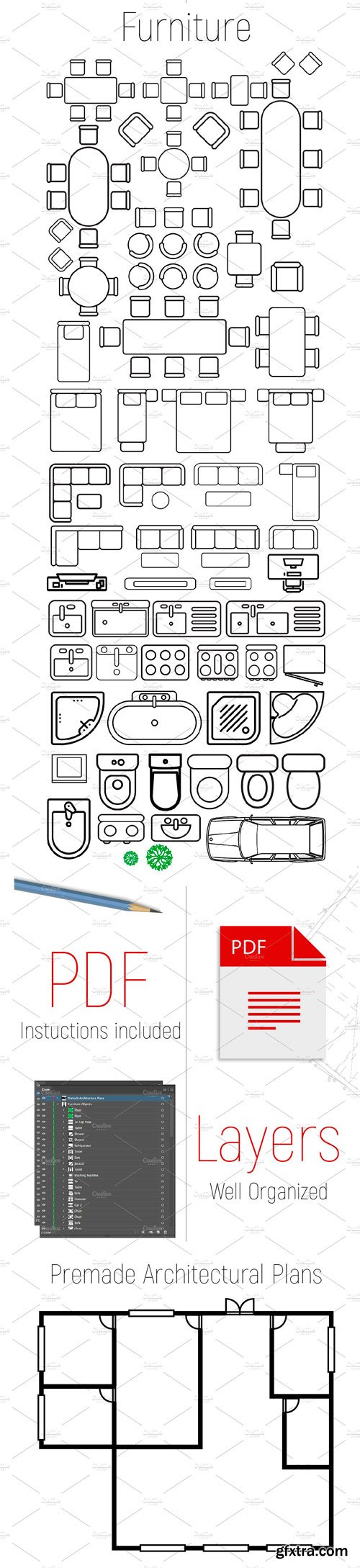 CM - Architecture Floor Plan Builder Kit 1829510