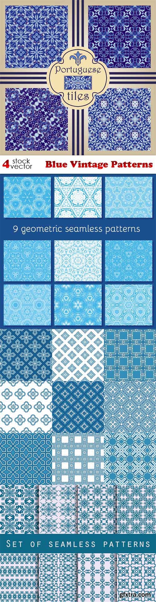 Vectors - Blue Vintage Patterns