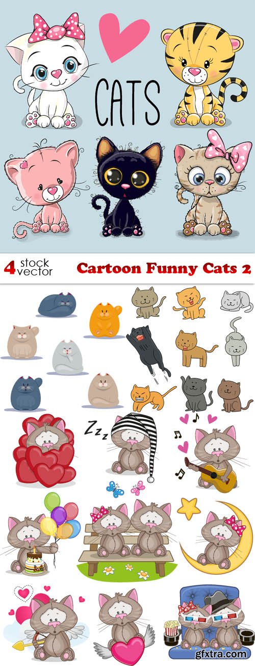 Vectors - Cartoon Funny Cats 2