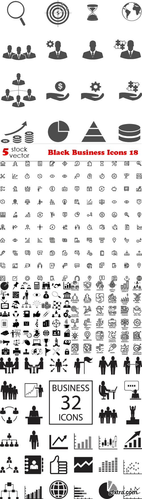 Vectors - Black Business Icons 18