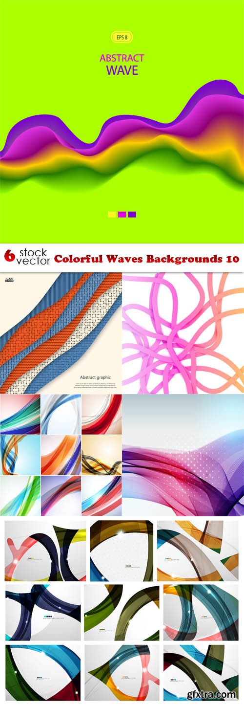 Vectors - Colorful Waves Backgrounds 10