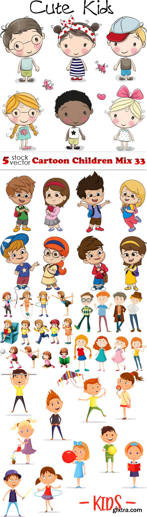 Vectors - Cartoon Children Mix 33