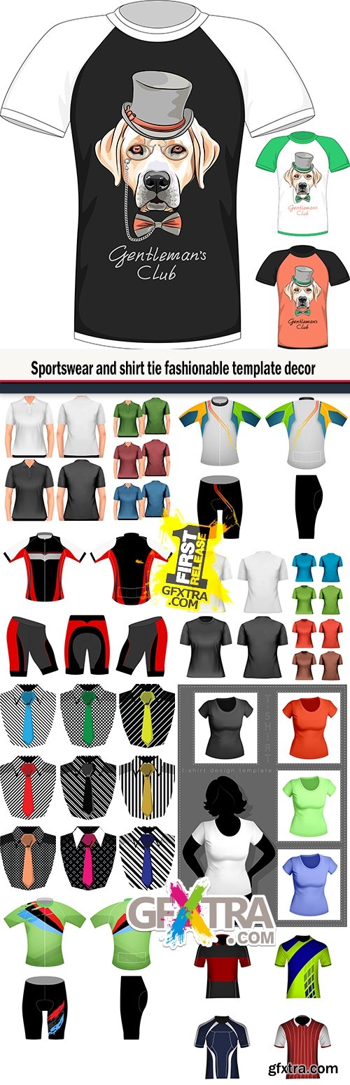 Sportswear and shirt tie fashionable template decor