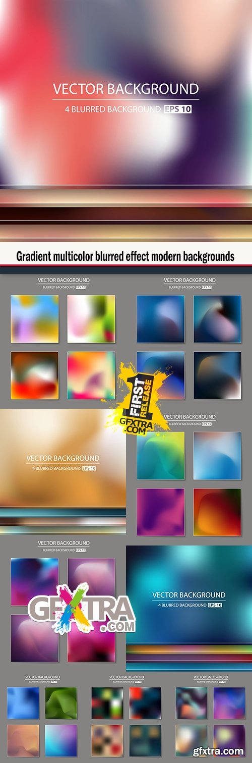 Gradient multicolor blurred effect modern backgrounds