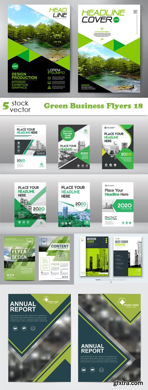 Vectors - Green Business Flyers 18