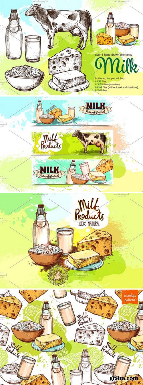 CM - Milk Products Sketch Set 1156468