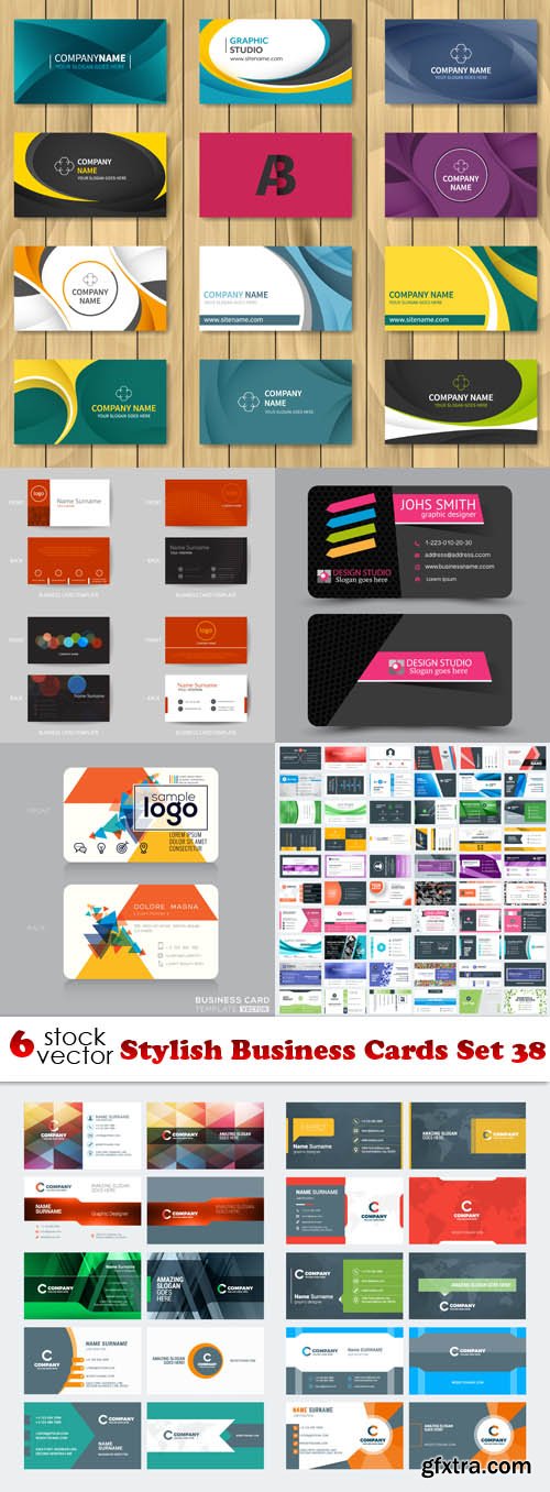 Vectors - Stylish Business Cards Set 38