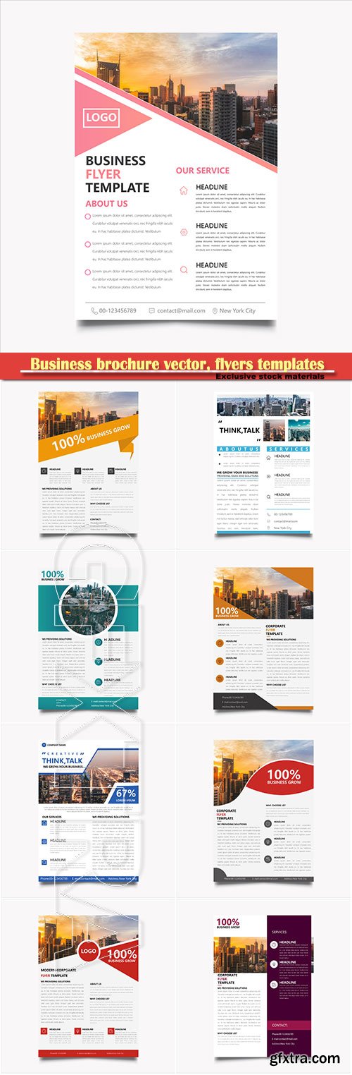 Business brochure vector, flyers templates # 50