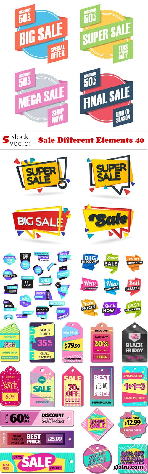 Vectors - Sale Different Elements 40