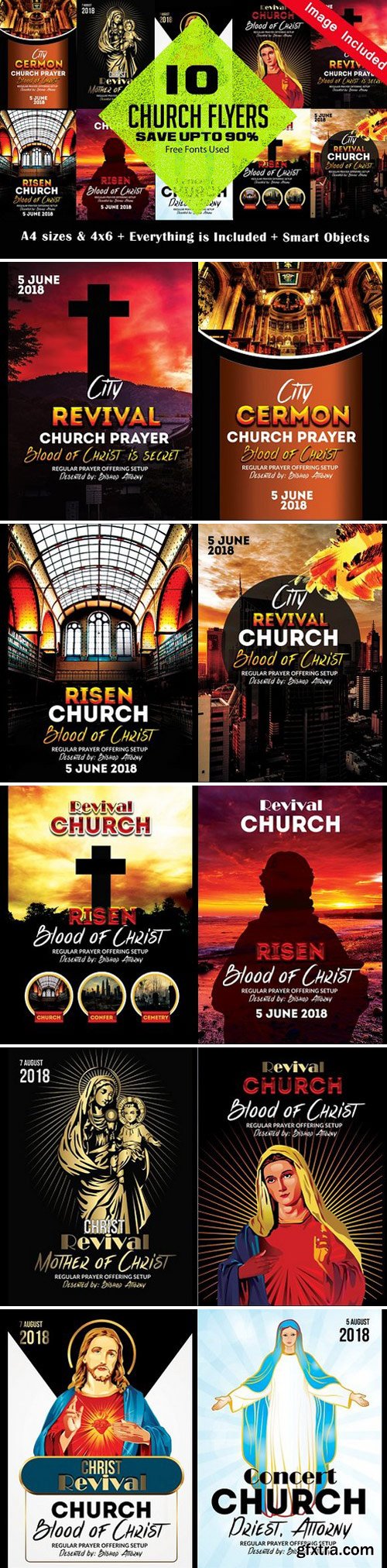 CM - 10 Church Flyer Bundle VOl:02 1708218