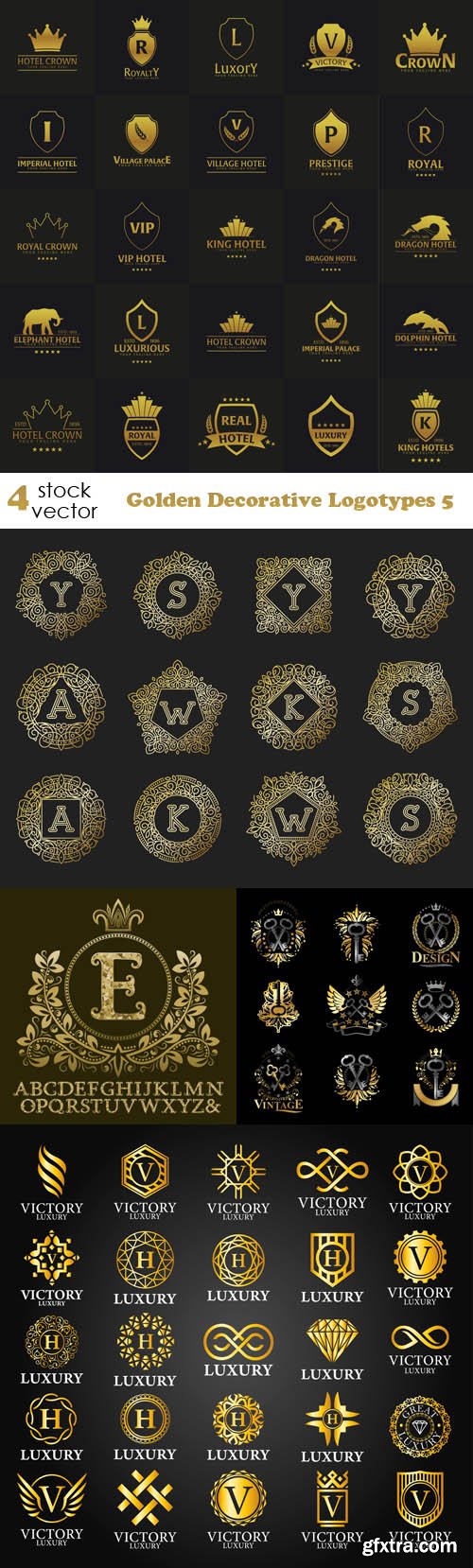 Vectors - Golden Decorative Logotypes 5