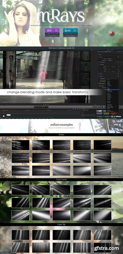 MotionVFX - mRays 2K - 60 realistic rays elements for Final Cut Pro X (