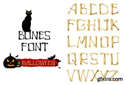 CM - Bones Font.Vector Skeleton Letters 1808277