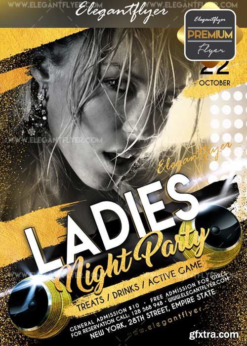 Ladies Night Party 2017 V10 Flyer PSD Template + Facebook Cover