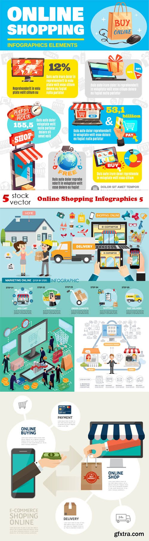 Vectors - Online Shopping Infographics 5