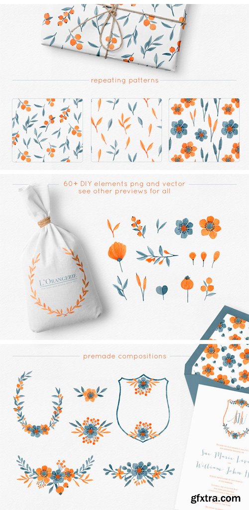 CM - Floral Watercolor Graphics Bundle 1816797