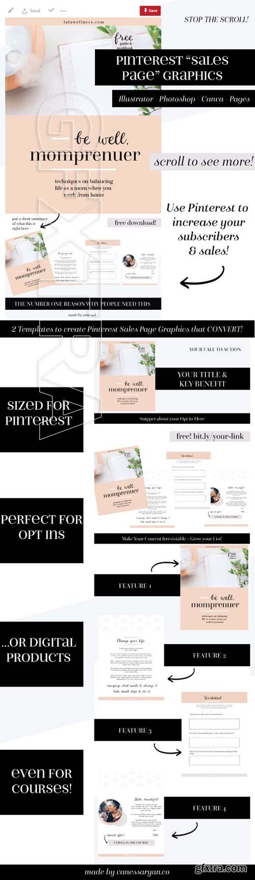 CreativeMarket - Pinterest Sales Graphics Feminine 1877707