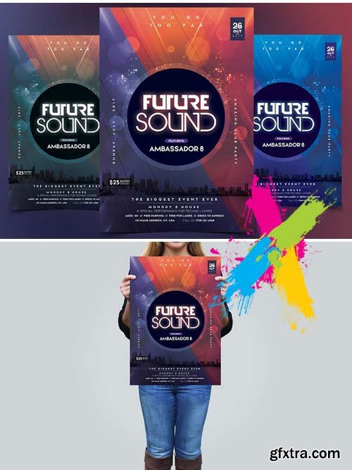 CreativeMarket - Future Sound - PSD Flyer Template 1879183