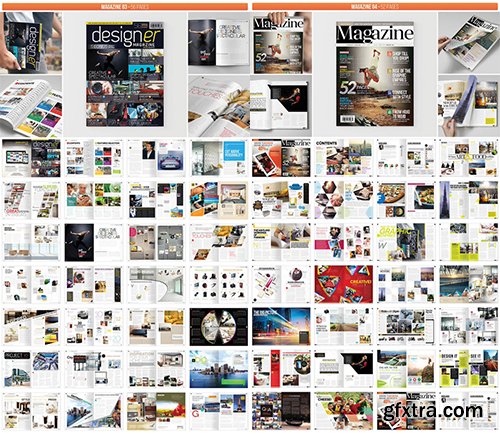 8 Professional Graphic Design Magazine Templates (over 350 pages)