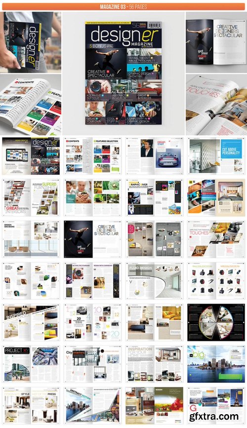 8 Professional Graphic Design Magazine Templates (over 350 pages)