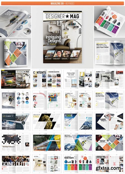 8 Professional Graphic Design Magazine Templates (over 350 pages)