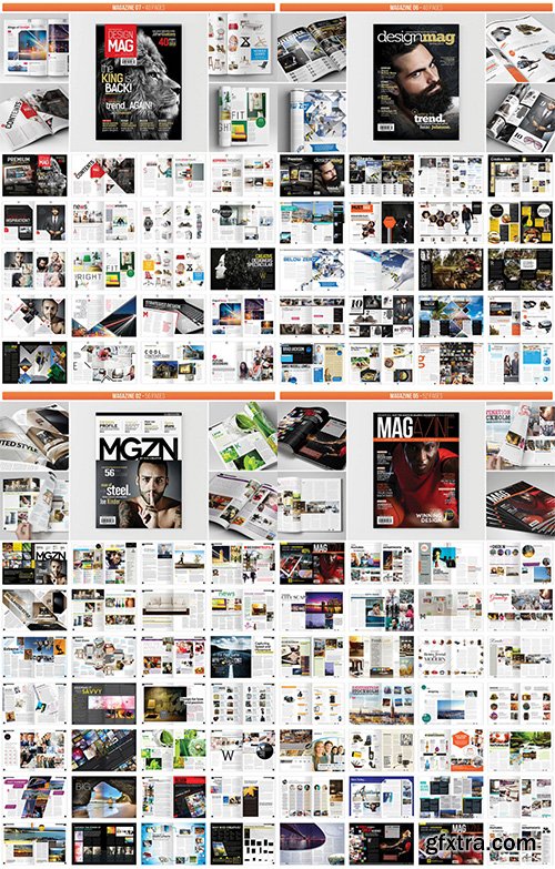 8 Professional Graphic Design Magazine Templates (over 350 pages)