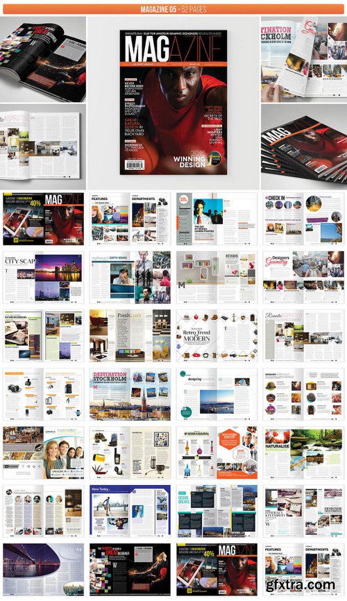 8 Professional Graphic Design Magazine Templates (over 350 pages)