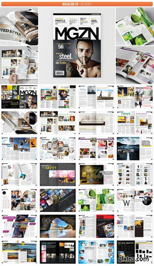 8 Professional Graphic Design Magazine Templates (over 350 pages)