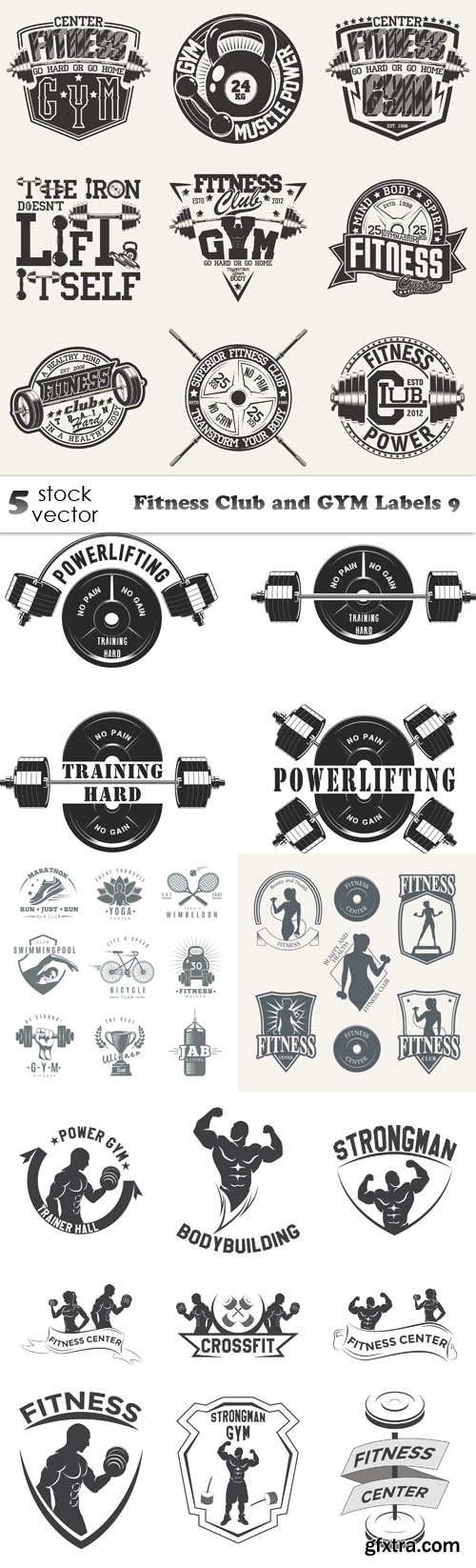 Vectors - Fitness Club and GYM Labels 9