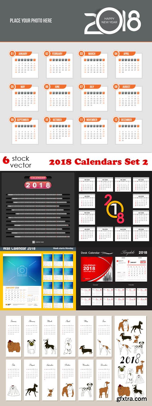 Vectors - 2018 Calendars Set 2