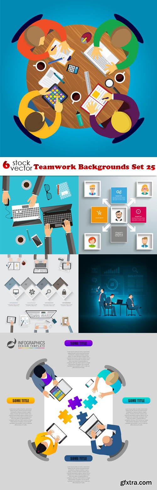 Vectors - Teamwork Backgrounds Set 25